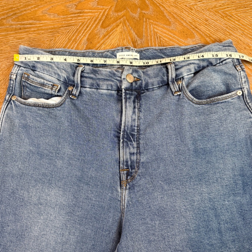 Good American Good Skate Wide Leg Jeans Medium Wash Size 16/33 - Picture 7 of 9